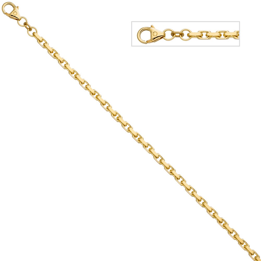 Ankerarmband 585 Gelbgold diamantiert 21cm Armband Goldarmband