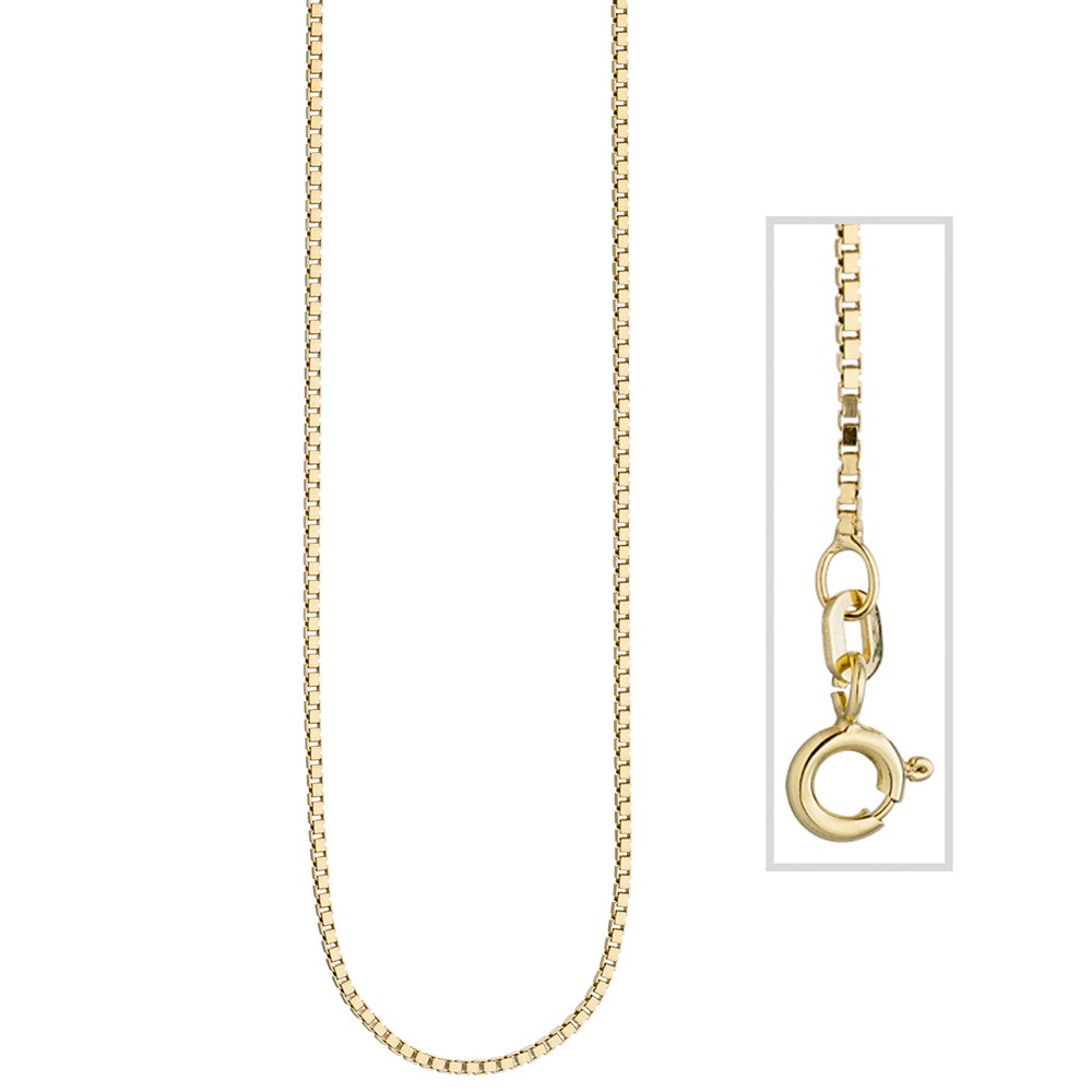Venezianerkette 925 Sterling Silber gold vergoldet 1,3mm 50cm Kette Halskette