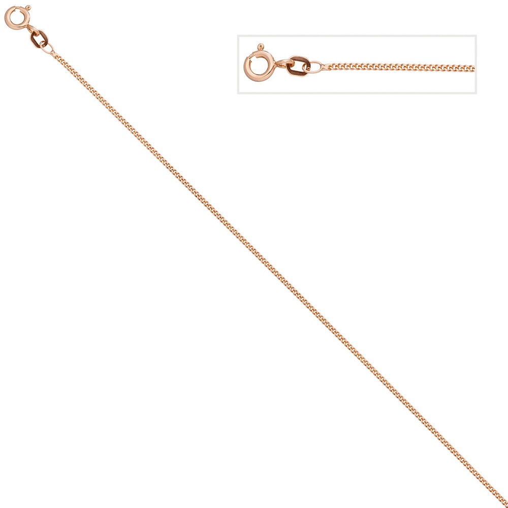 Panzerkette 925 Sterling Silber rotgold vergoldet 1,3mm 42cm Kette Halskette