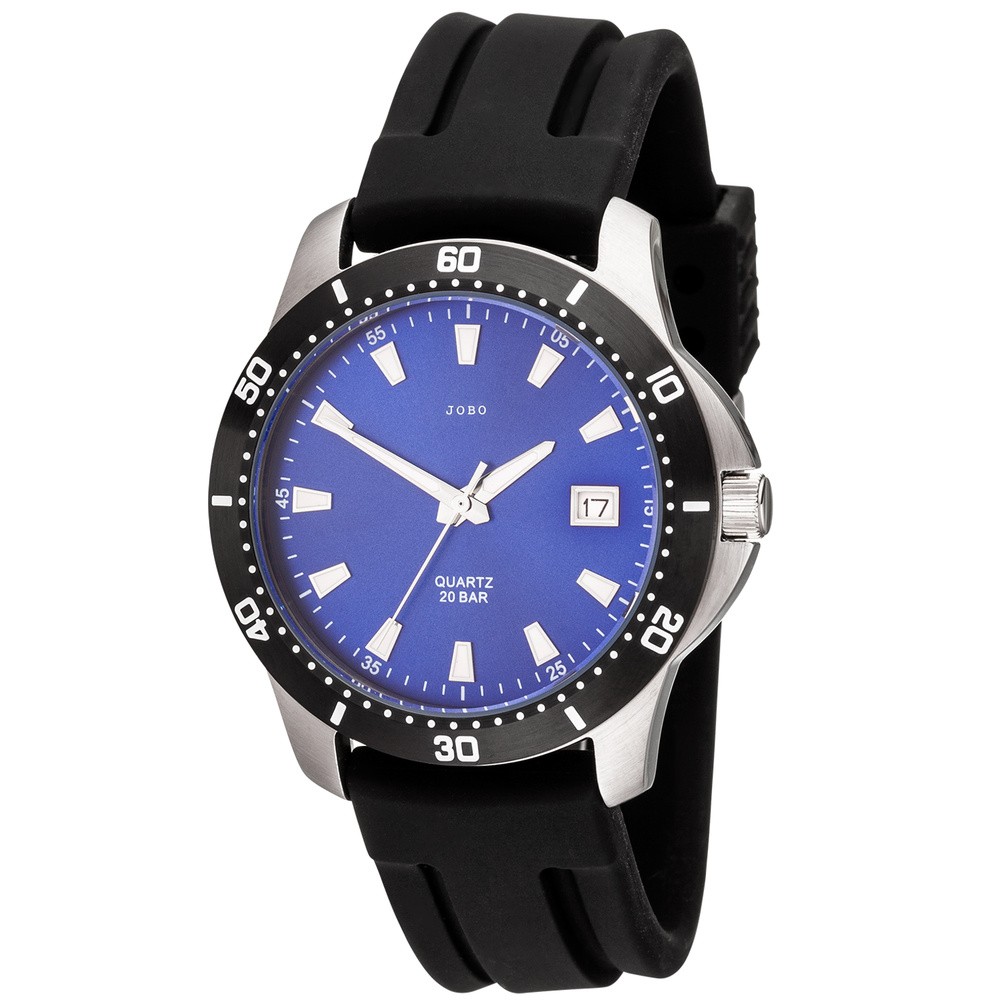JOBO Herren Armbanduhr Quarz Analog Edelstahl Datum Herrenuhr