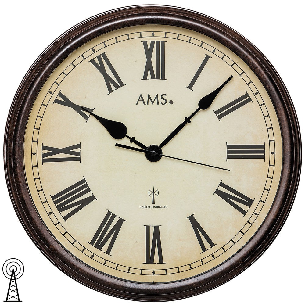 Funkwanduhr analog rund antik vintage retro