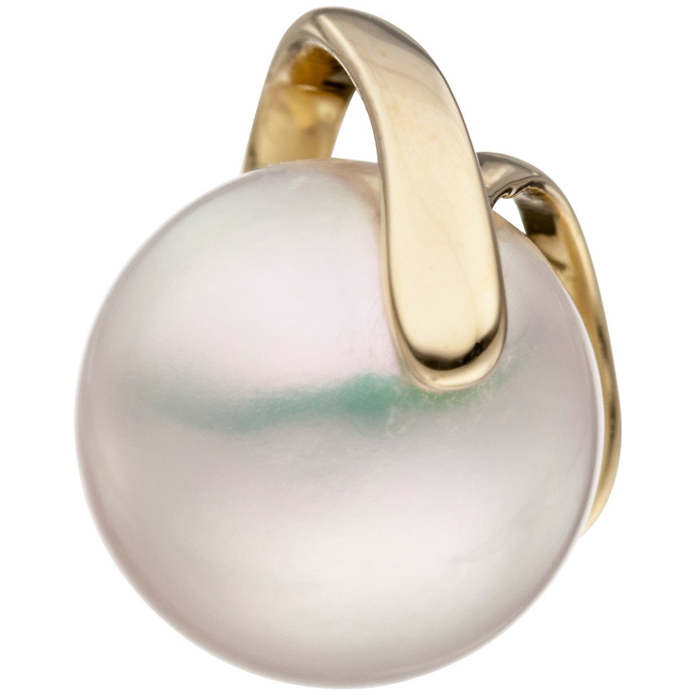 Anhänger 585 Gelbgold 1 Süßwasser Perle Perlenanhänger Goldanhänger 1.6g