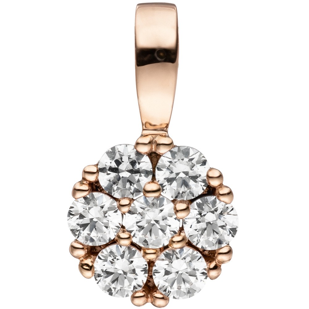 Anhänger 333 Rotgold 7 Zirkonia Rotgoldanhänger