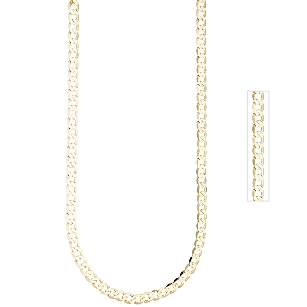 Panzerkette 333 Gelbgold 6,6mm 45cm Gold Kette Halskette Goldkette Karabiner