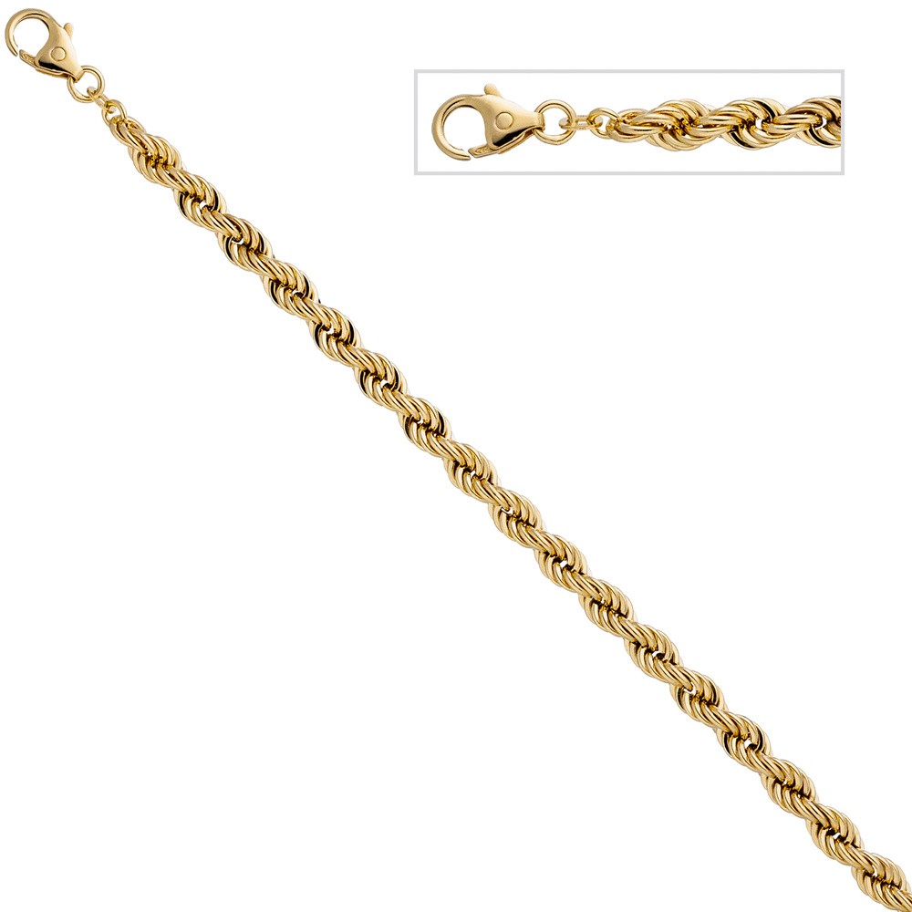 Kordelarmband 585 Gelbgold 19cm Armband Goldarmband