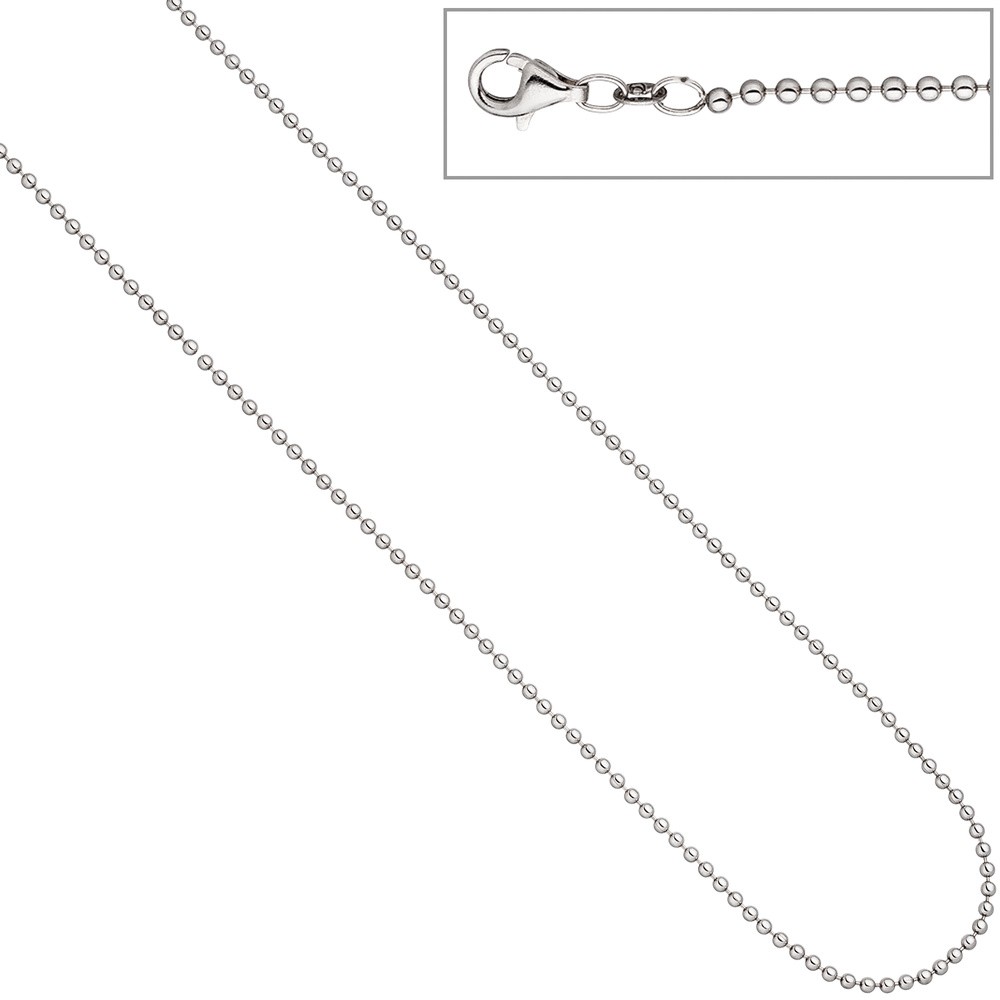 Kugelkette 925 Silber 2,0mm 45cm Kette Halskette Silberkette Karabiner