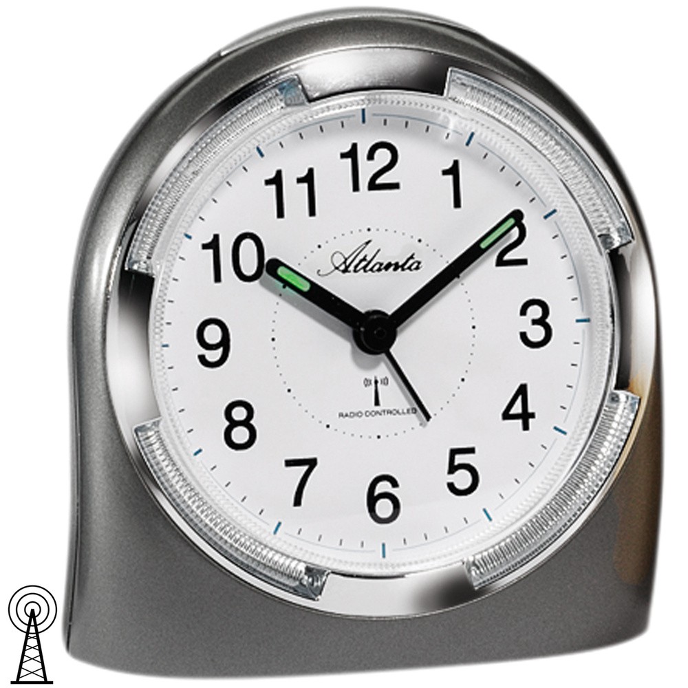 Wecker Funk Funkwecker analog anthrazit mit Licht Snooze