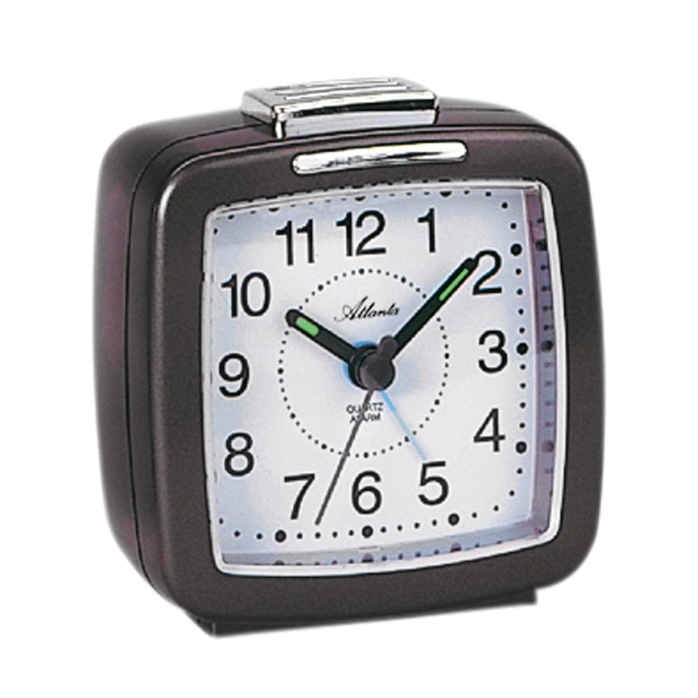 Wecker Quarz analog anthrazit mit Licht Snooze