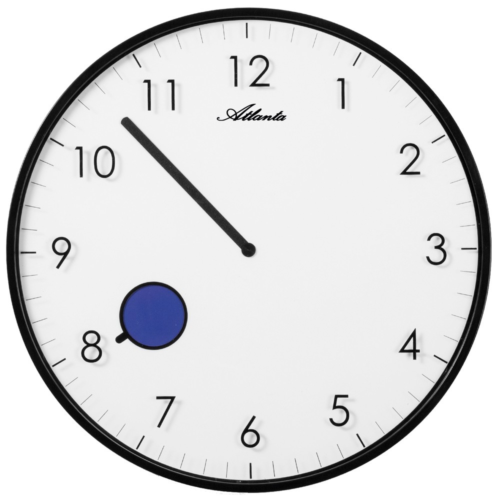 Wanduhr Quarz analog schwarz rund flach mit Farbwechsel