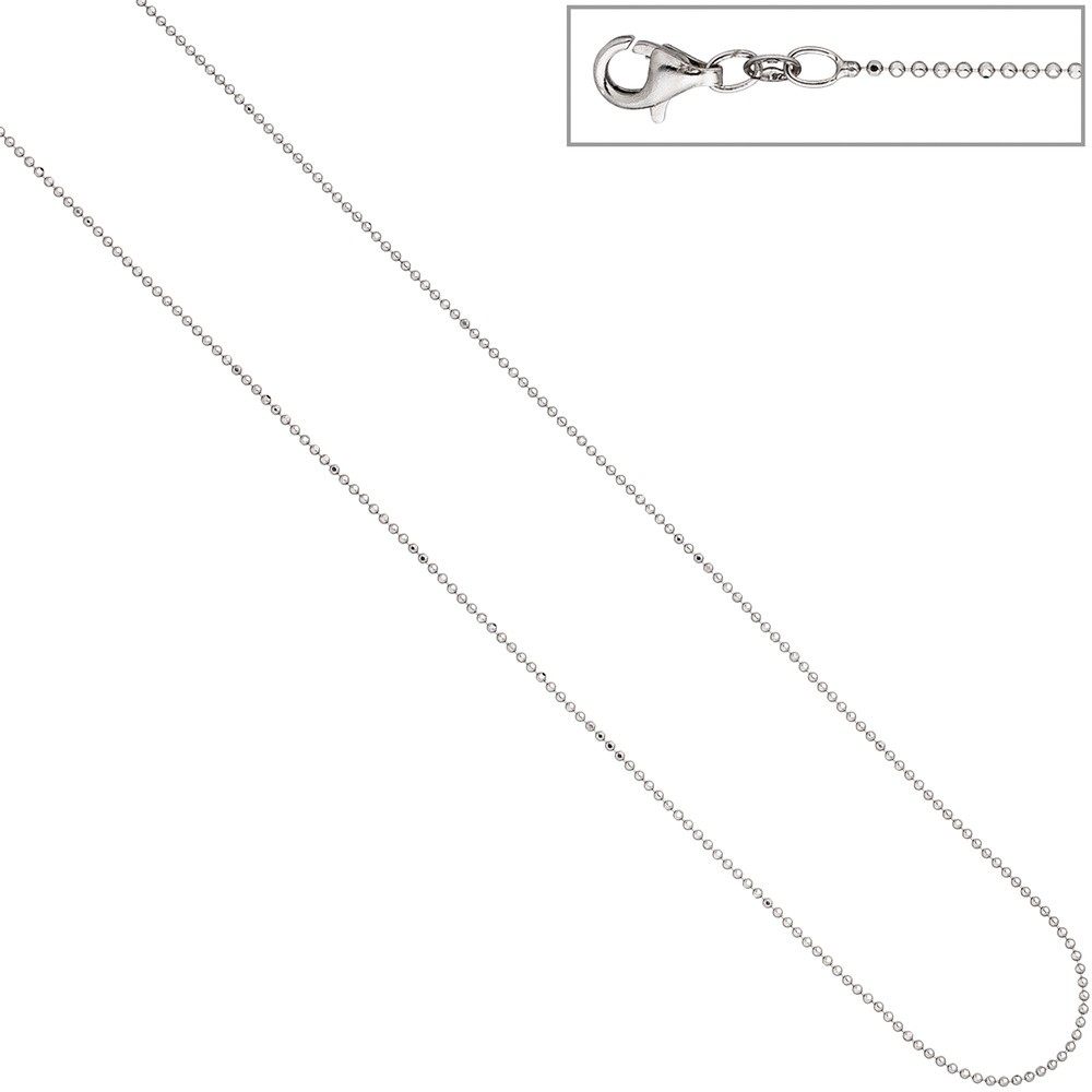 Kugelkette 925 Silber diamantiert 1,2mm 38cm Kette Halskette Silberkette