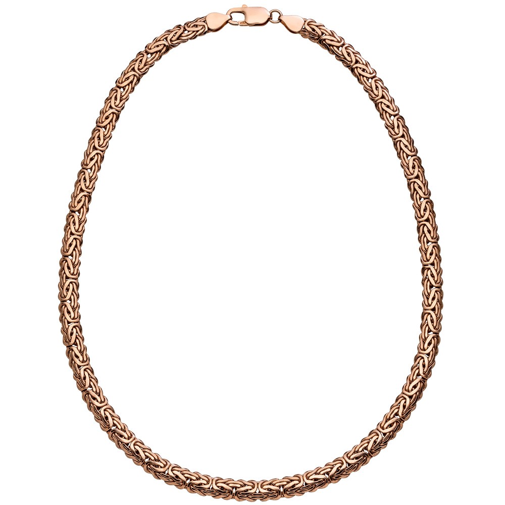 Königskette oval 925 Silber rotgold vergoldet 45cm Kette Halskette Karabiner