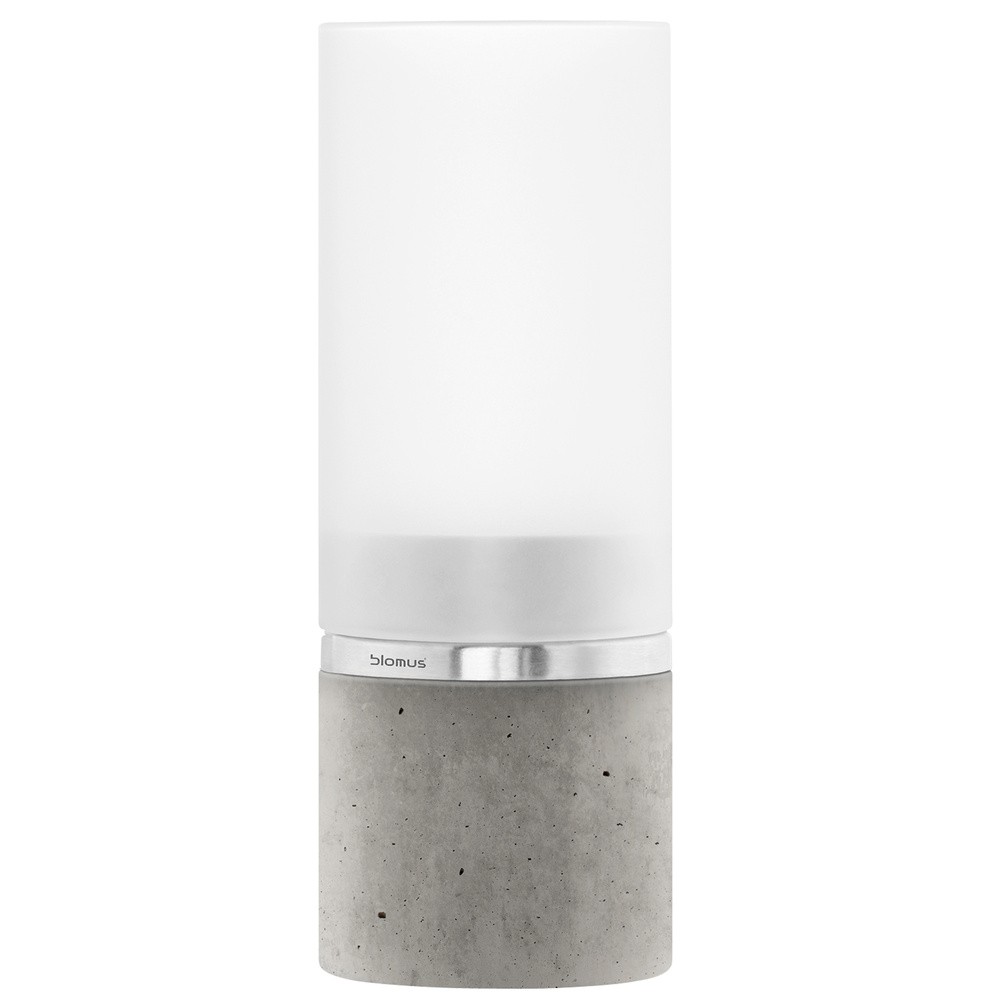 Windlicht FARO Beton mit Edelstahl matt und Glas kombiniert