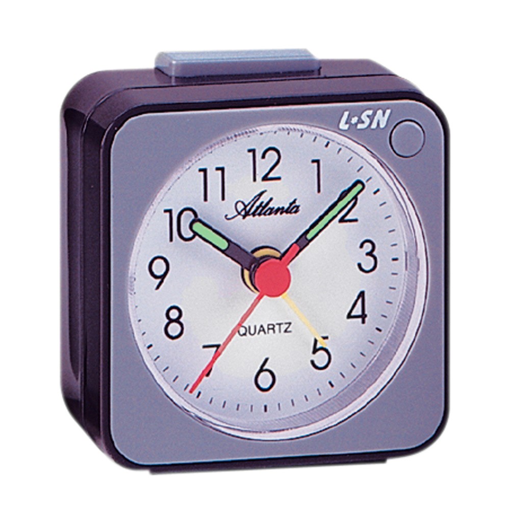 Wecker Quarz analog grau schwarz mit Licht Snooze