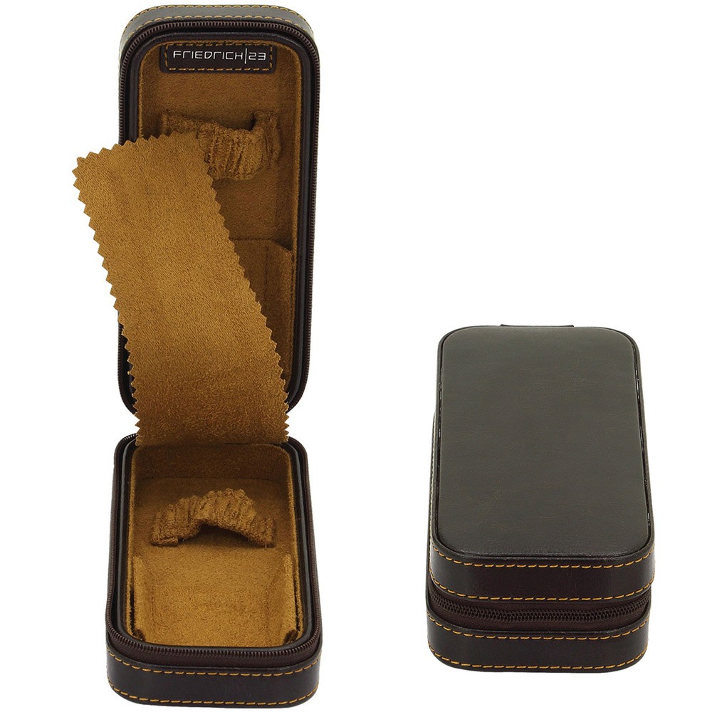 RV Uhrenetui braun Reiseetui für Uhren Reisebox für 2 Uhren