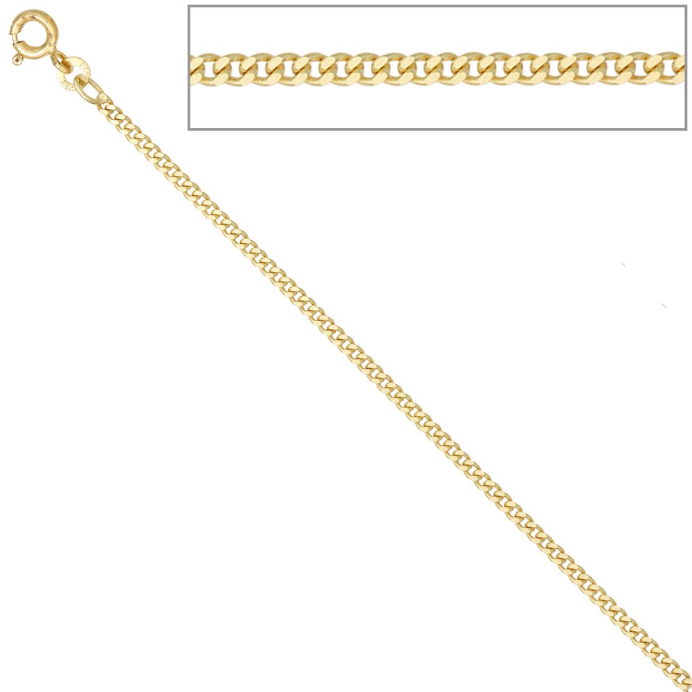 Panzerkette 333 Gelbgold 2,1mm 70cm Gold Kette Halskette Goldkette Federring