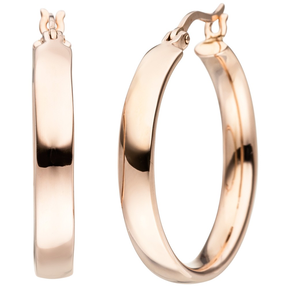 JOBO Creolen 925 Silber rotgold vergoldet Ohrringe