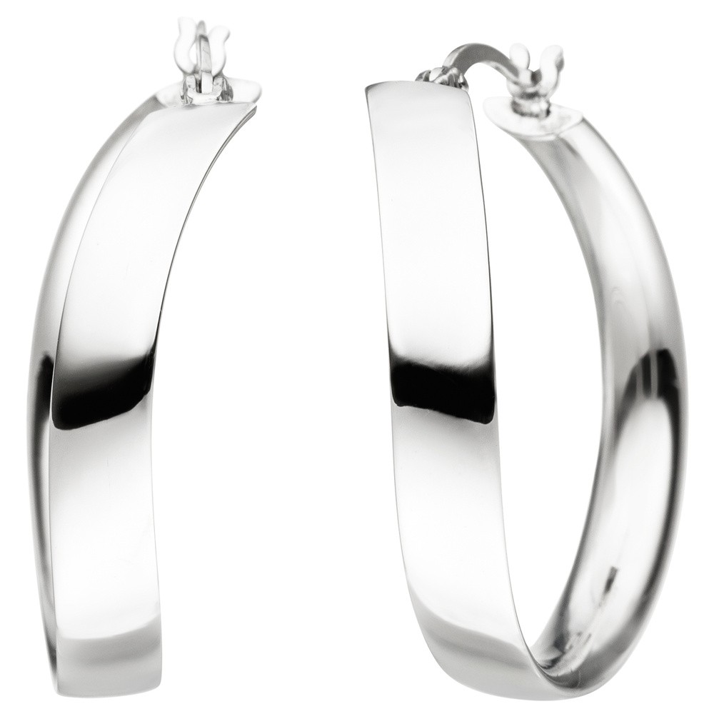 JOBO Creolen geschwungen 925 Sterlingsilber Ohrringe