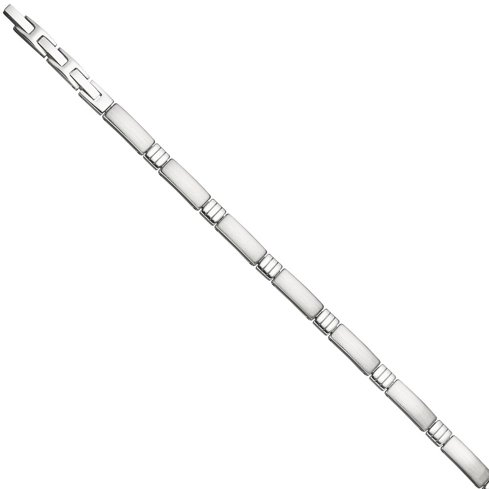 JOBO Armband aus Edelstahl teil matt 21cm mit Klappverschluss