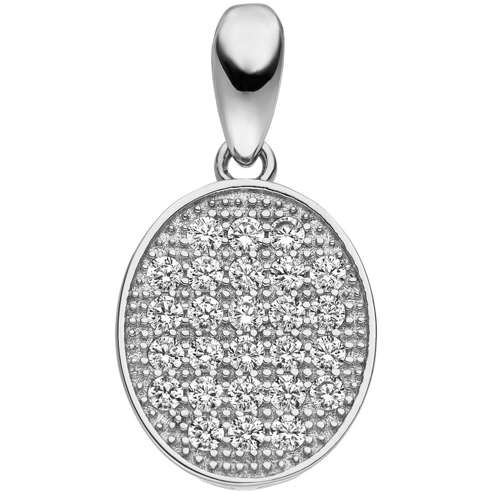 JOBO Anhänger oval 925 Sterlingsilber 26 Zirkonia