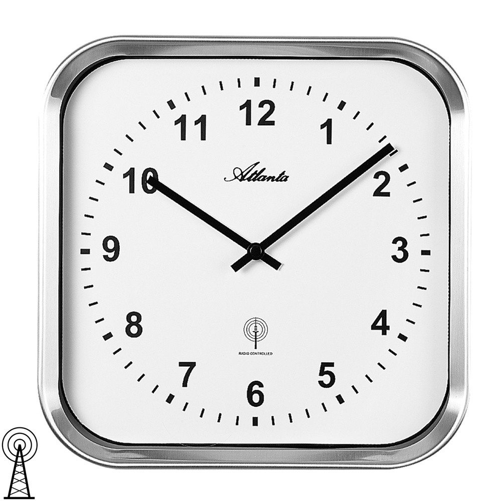 Atlanta Wanduhr Funk analog silbern