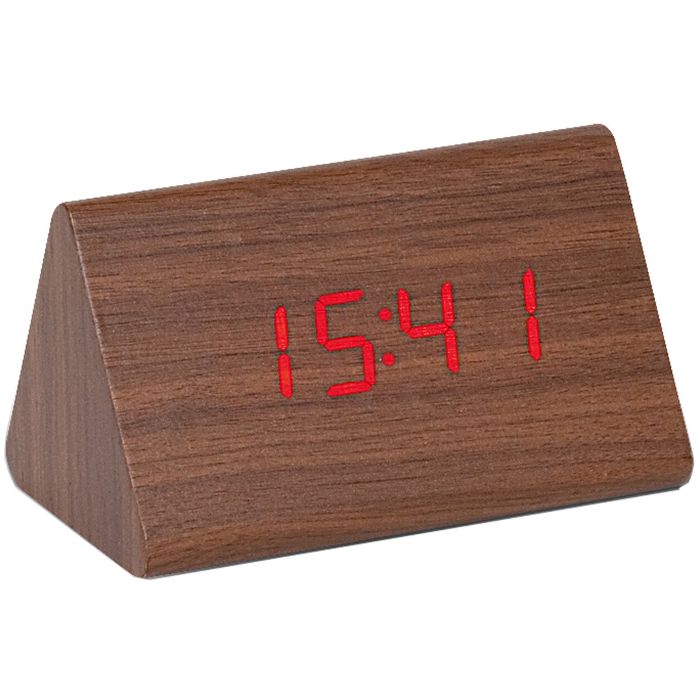 Atlanta Wecker digital Holz Optik nussbaum farben Datum Thermometer