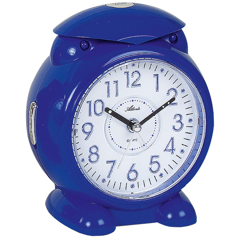 Atlanta Wecker für Kinder Quarz analog blau mit Licht