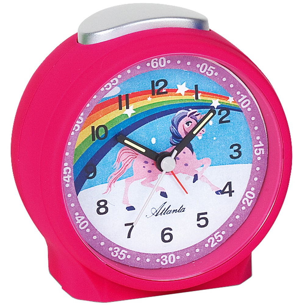 Wecker für Kinder Kinderwecker Einhorn pink leise Einhornwecker