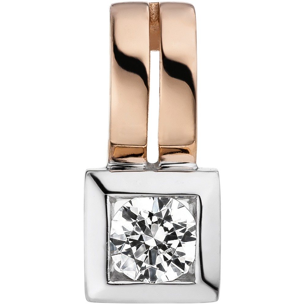 JOBO Anhänger 375 Rotgold bicolor 1 Zirkonia