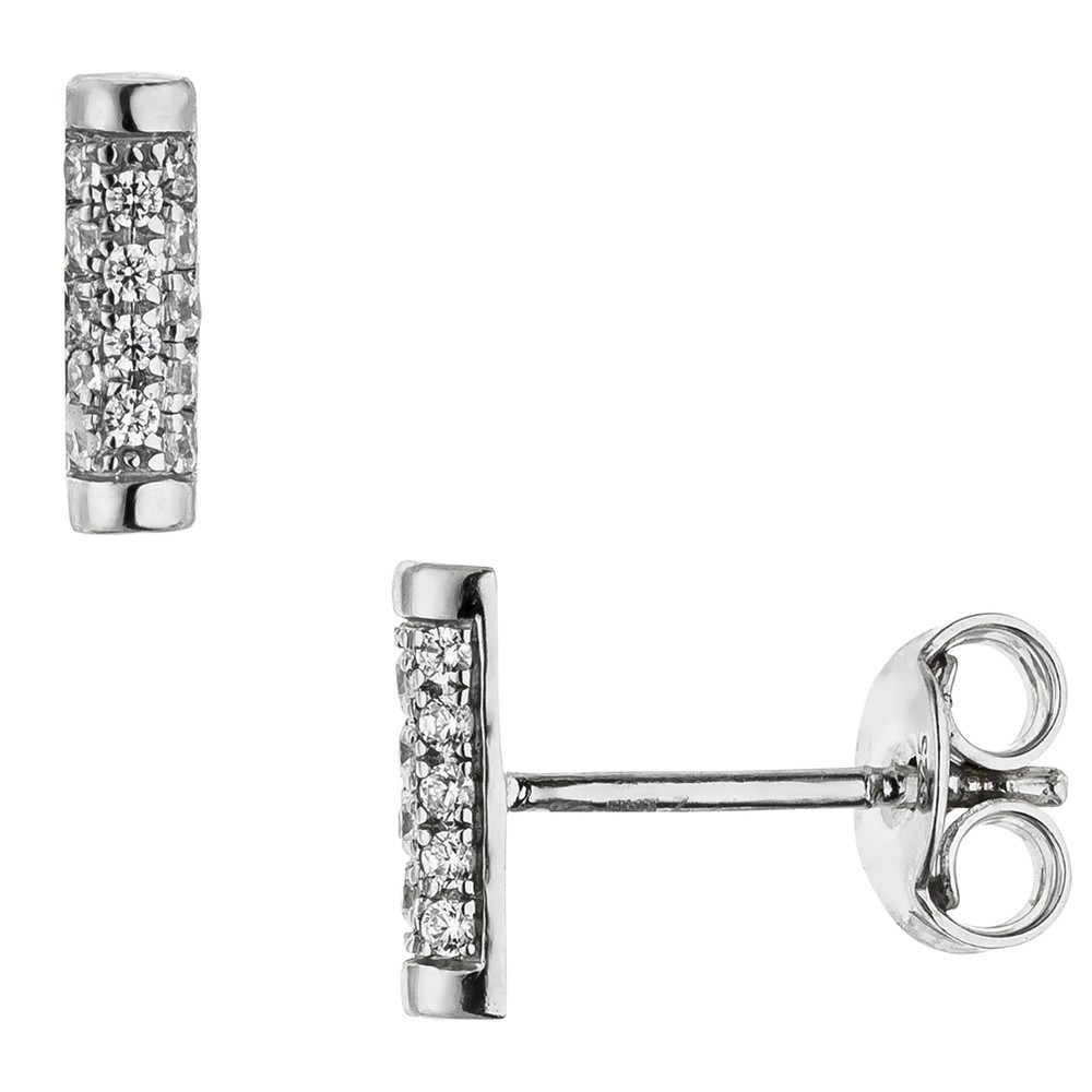 JOBO Ohrstecker Stab 925 Sterlingsilber 28 Zirkonia Ohrringe