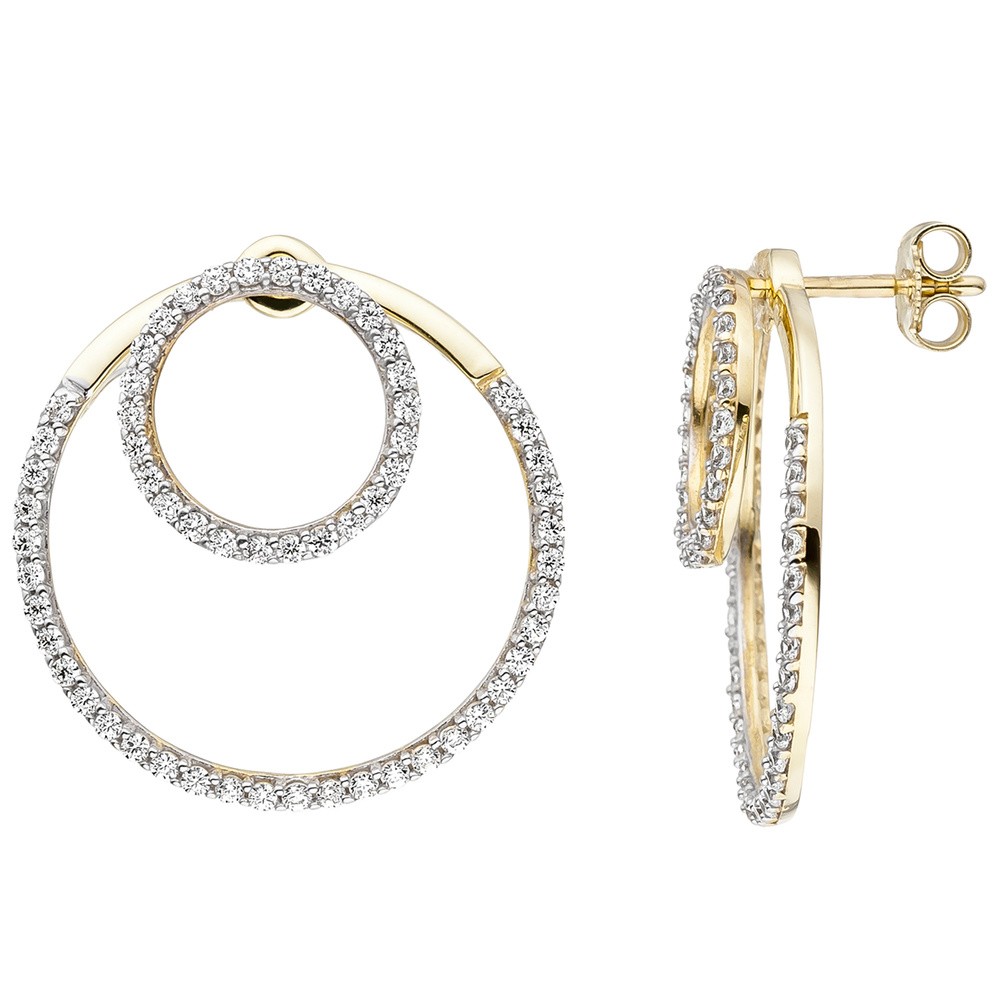 JOBO Ohrhänger 375 Gelbgold mit Zirkonia Ohrringe Ohrstecker