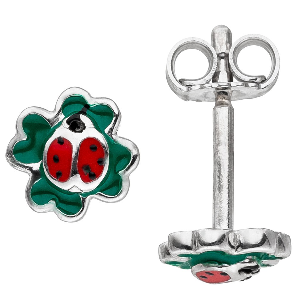 JOBO Kinder Ohrstecker Marienkäfer 925 Sterlingsilber Ohrringe