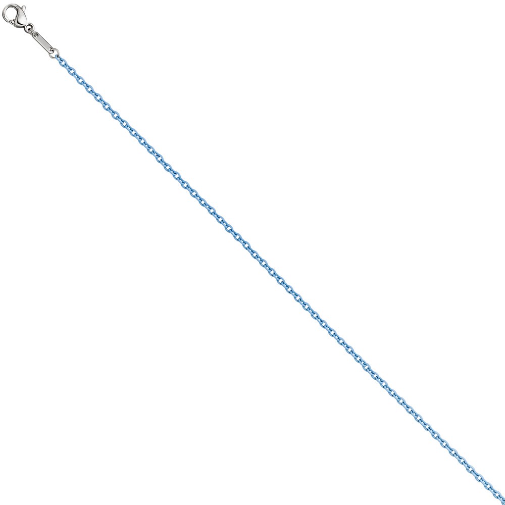 Rundankerkette Edelstahl blau lackiert 50cm Karabiner