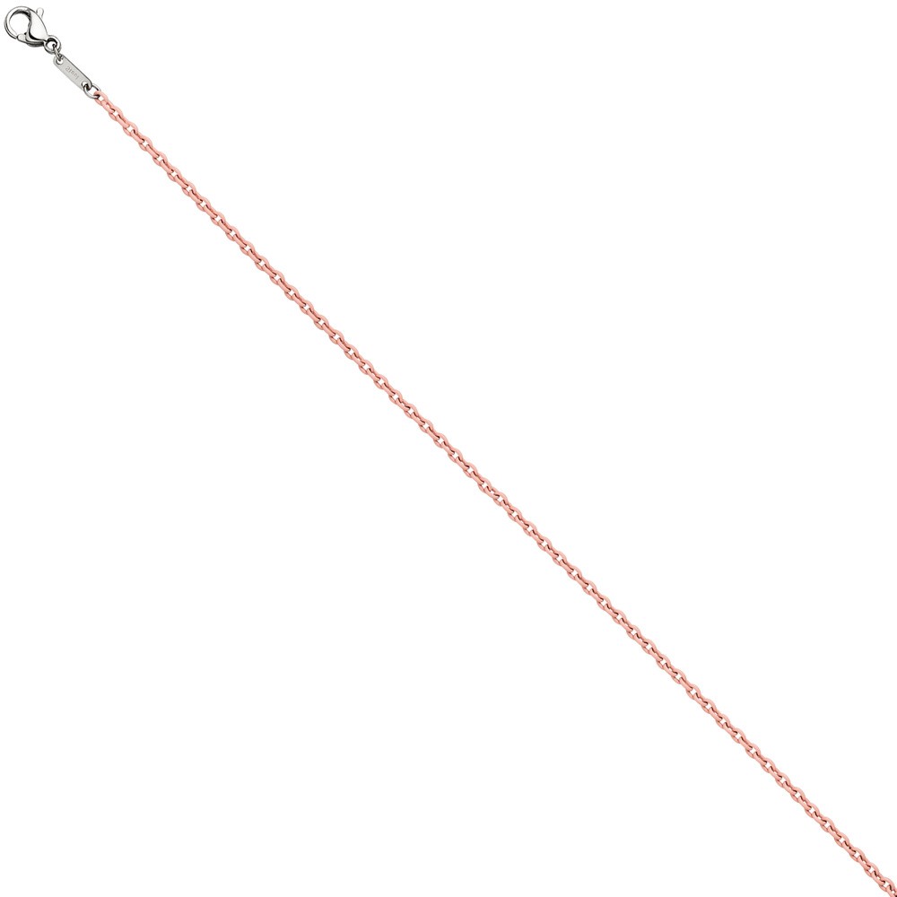 Rundankerkette Edelstahl rosa lackiert 50cm Karabiner