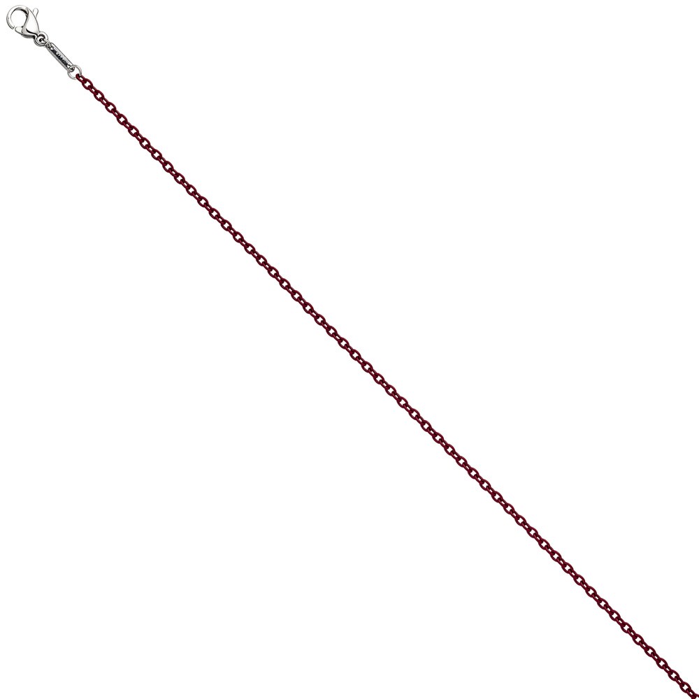 Rundankerkette Edelstahl rot weinrot lackiert 45cm Karabiner