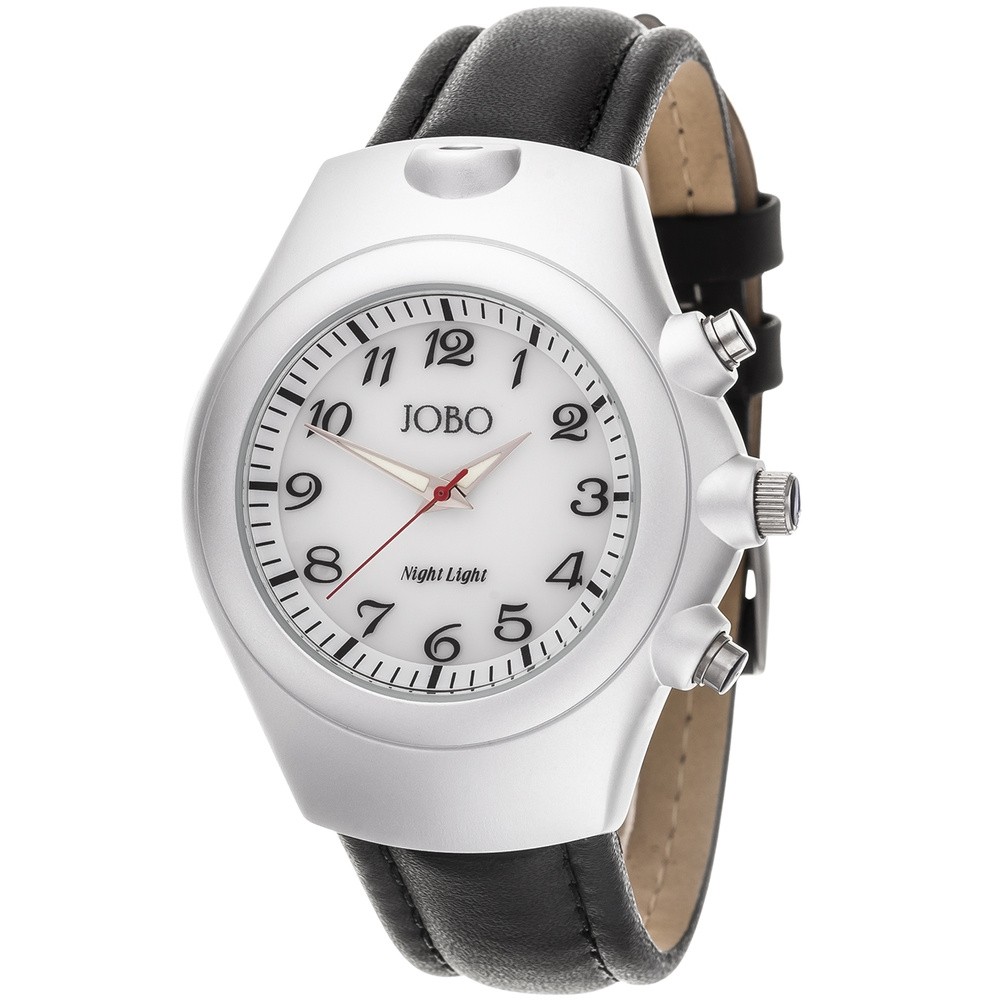 JOBO Herren Armbanduhr Quarz Analog Edelstahl Aluminium Leder