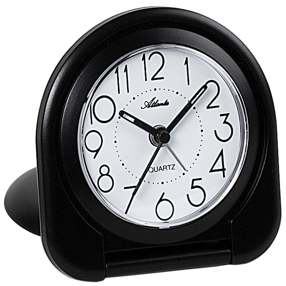 Atlanta Wecker Reisewecker Klappwecker Quarz analog schwarz