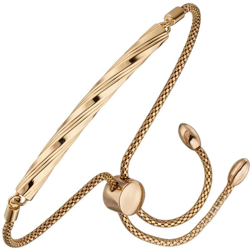 JOBO Armband 925 Sterlingsilber rotgold vergoldet 23cm variabel einstellbar