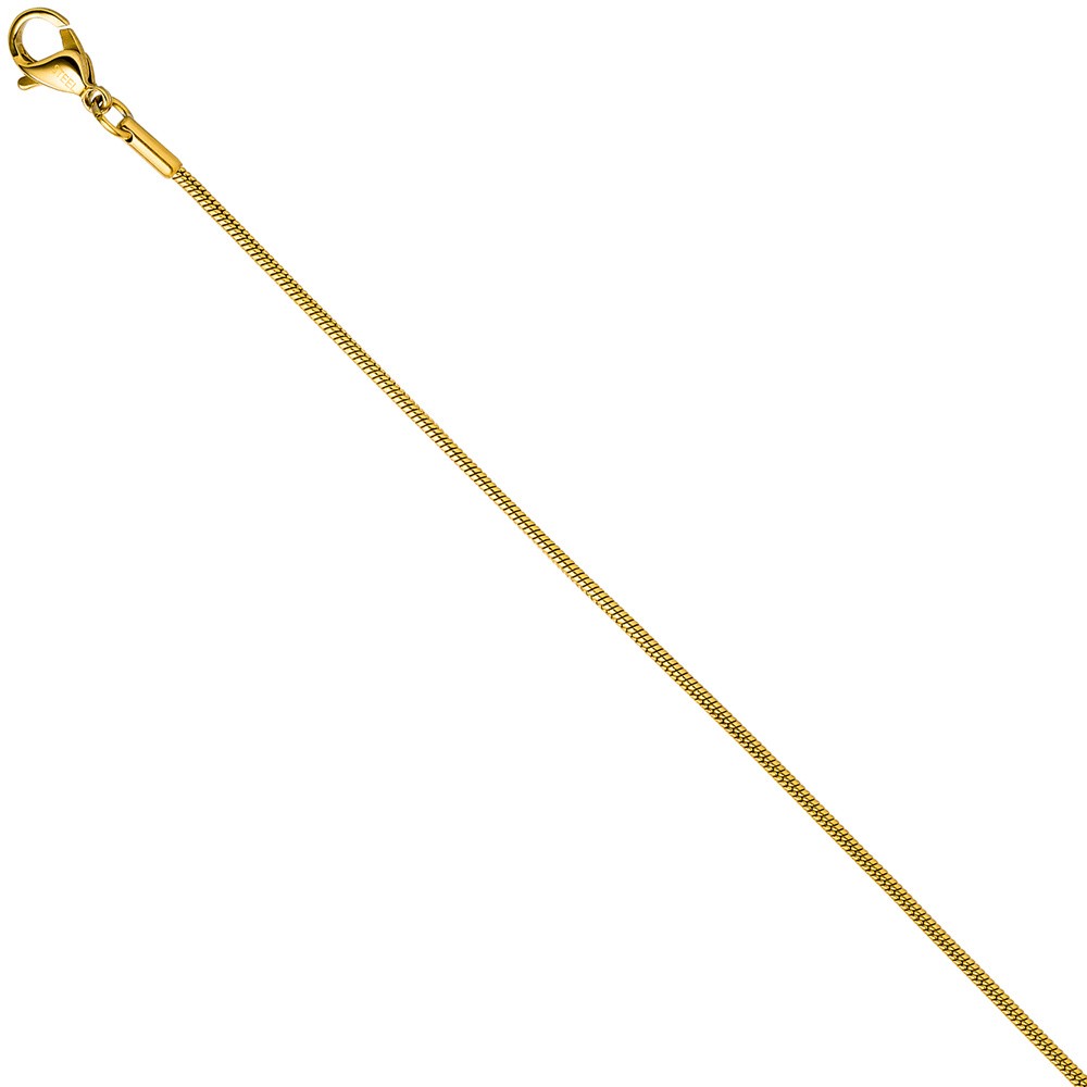 Schlangenkette Edelstahl gold farben 1,5mm 80cm Kette Karabiner