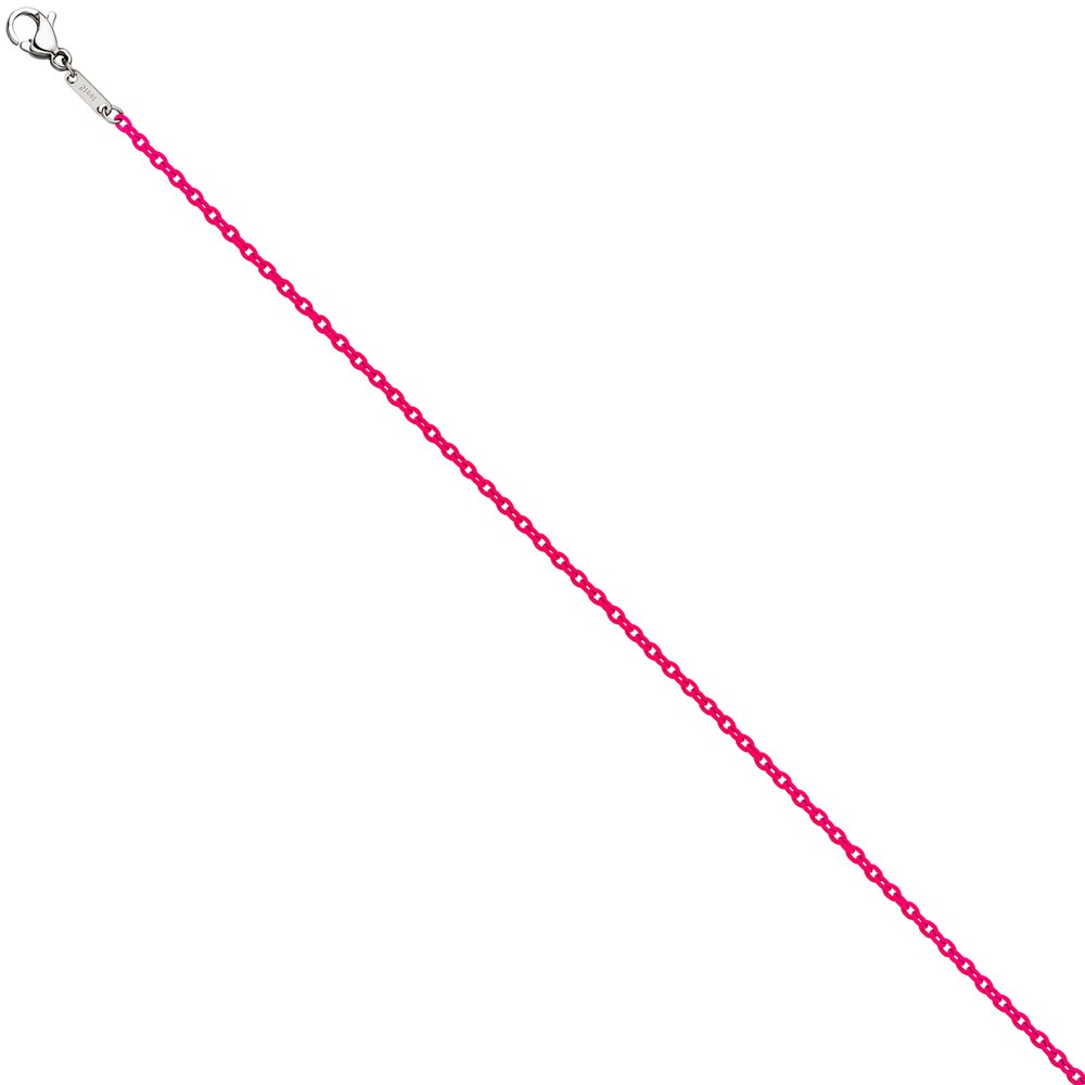 Rundankerkette Edelstahl pink lackiert 42cm Karabiner
