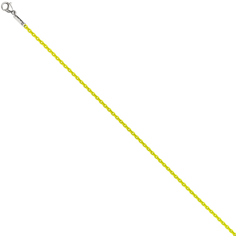 Rundankerkette Edelstahl gelb lackiert 45cm Karabiner