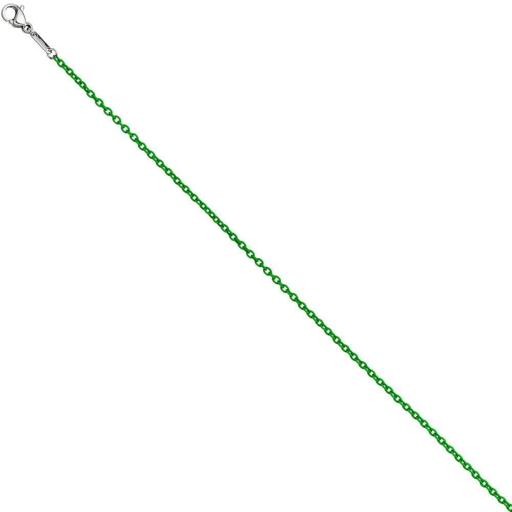 Rundankerkette Edelstahl grün lackiert 45cm Karabiner