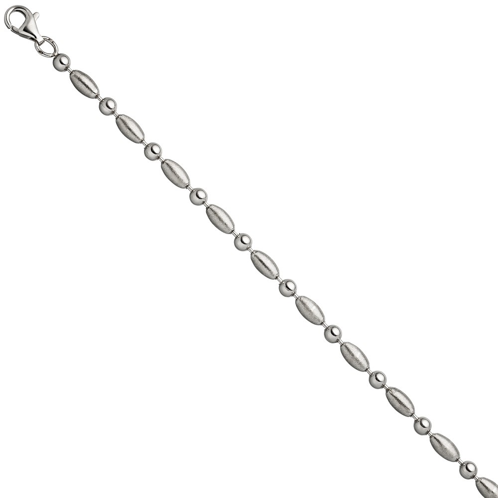 Armband 925 Sterling Silber teil matt 19cm