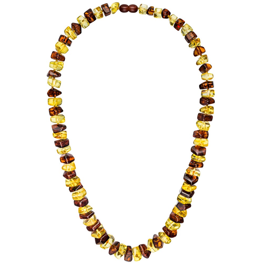 JOBO Kette Collier Bernstein bicolor 58cm Halskette Bernsteinkette