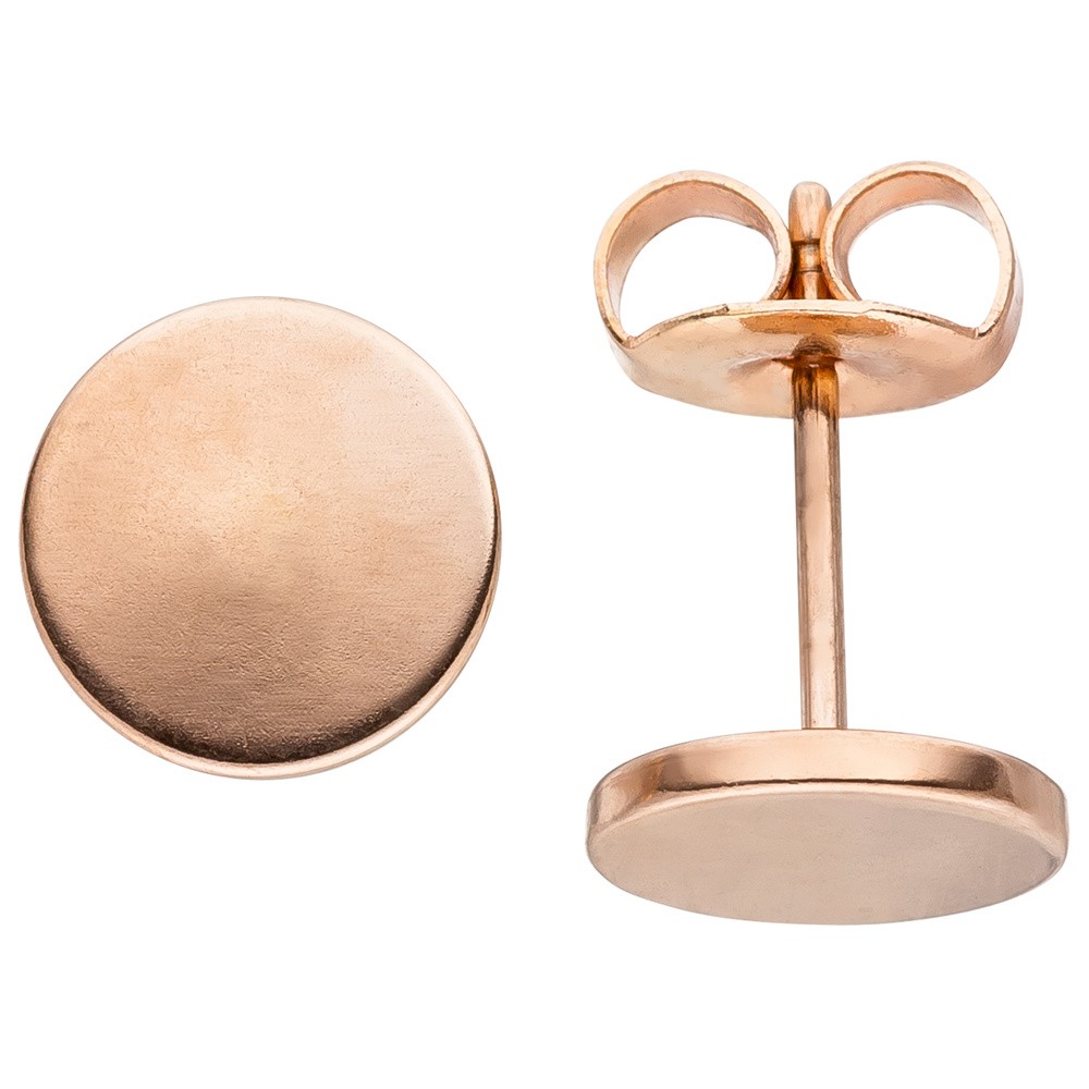 JOBO Ohrstecker Studs 8mm aus Edelstahl rotgold farben beschichtet Ohrringe