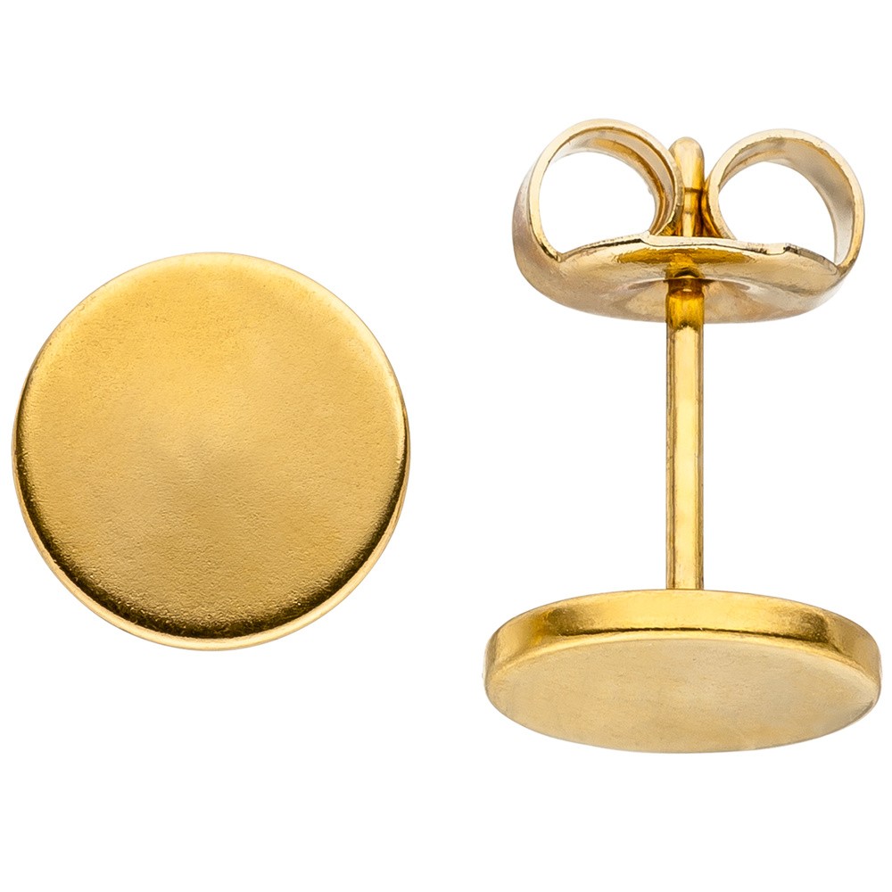 JOBO Ohrstecker Studs 8mm aus Edelstahl gold farben beschichtet Ohrringe