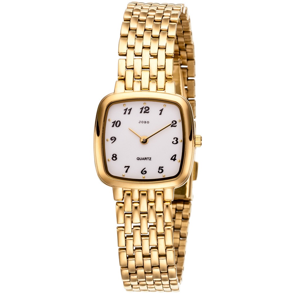 Damen Armbanduhr Quarz Analog Edelstahl vergoldet