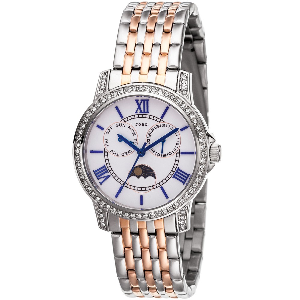 Damen Armbanduhr Quarz Analog Edelstahl bicolor mit SWAROVSKI® Elements