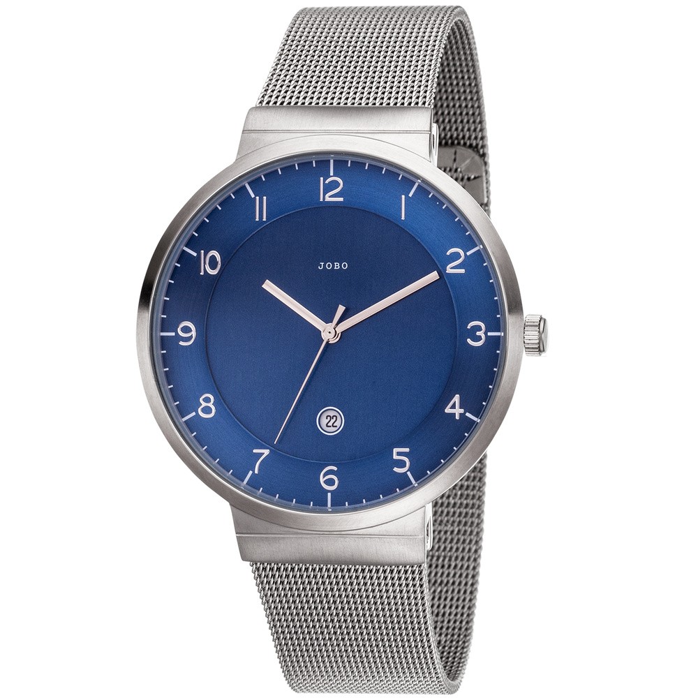 Herren Armbanduhr blau Quarz Analog Edelstahl Datum