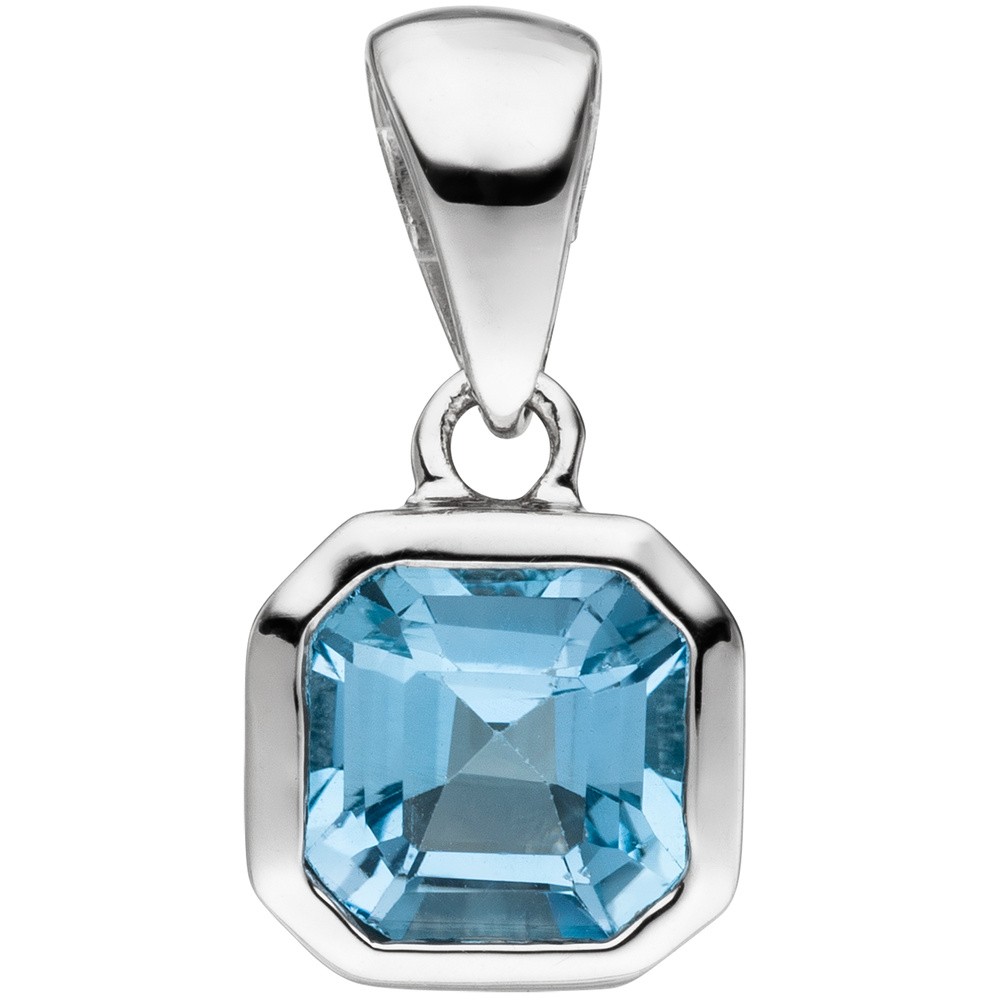 JOBO Anhänger 925 Sterlingsilber 1 Blautopas hellblau blau