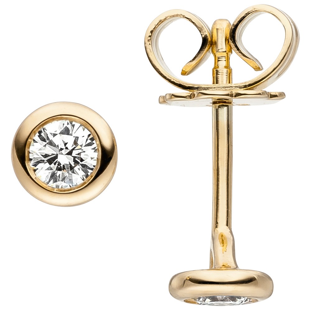 Ohrstecker 585 Gelbgold 2 Diamanten Brillanten